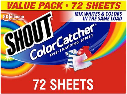 SHOUT Color Catcher Dye Trapping Sheets, 72 Sheets Stain Remover