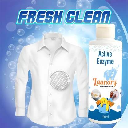 hinik Active Enzyme Laundry Stain Remover for Clothes, Sofas & Cars, (100ml*4 pies) Stain Remover