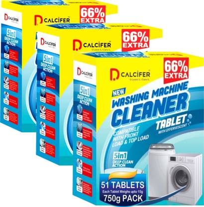 Dcalcifer Washing Machine Descaler Tablets Deep Drum Tub Cleaning Front Top Load Cleaner Detergent Powder (Effervescent Tablet)