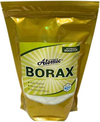 ATOMIC Essential Borax Powder, 100% Pure for Whitening & Cleaning and Slime (900 gm) Stain Remover