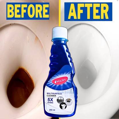 kiclin Lime Stain Remover, Spray & Scrub Cleaner for toilet tube and toilet floor area Stain Remover