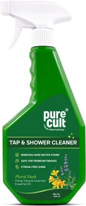 PureCult Tap and Shower Cleaner with Ylang-Ylang & Lavender Essential Oils- Eco Friendly, Biodegradable, Kids & Pet Friendly Stain Remover