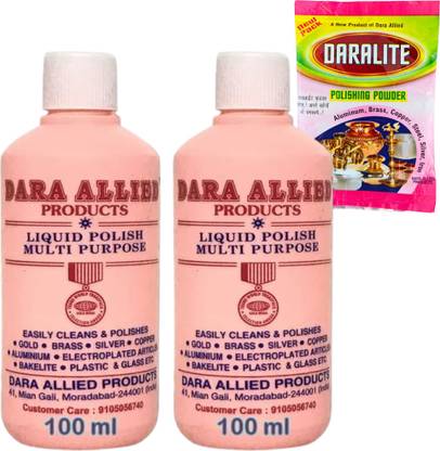 Dara Allied Polish Dara Allied Liquid Polish 2x100 ml with Daralite Polishing Powder Stain Remover