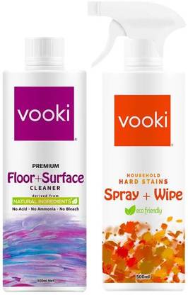 vooki Hard Stain & Floor cleaner_500ml_Combo Pack of 2 Stain Remover