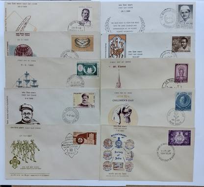 ANTIQUEWAY Rare 10 First Day Covers Different 15 Paise Series Stamp Collection Starter Kit