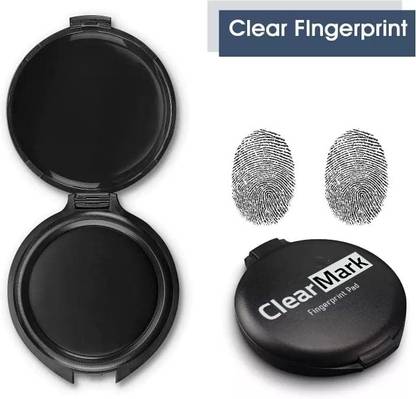 PACKIT Finger and Thumb Print Ink Stamp Pad Black for Notary Identification & Security