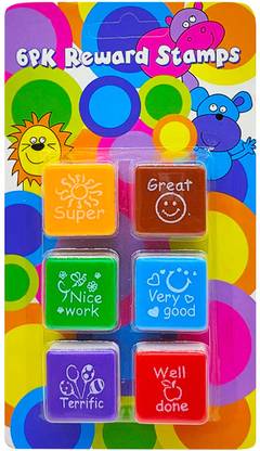 DEZIINE Teacher Stamp 6 Patterns of Stamp, Teaching Stamps for Grading Papers