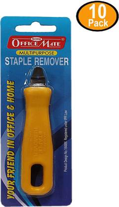 Soni Officemate Manual Multipurpose Staple Remover in Pack of 10 pcs Round Edged Stapler Pin Remover