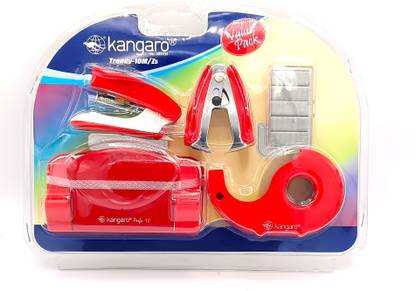 Gold Leaf Manual Stapler Combo Set 10MM SR 45T Mini Stapler, Perforator, Staple Remover, Tape Dispenser, Staple Pin