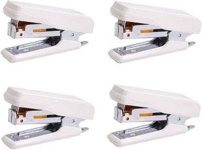 Kangaro Desk Essentials MINI-10 All Metal Half Strip, Ivory, Set of 4 Cordless  Stapler