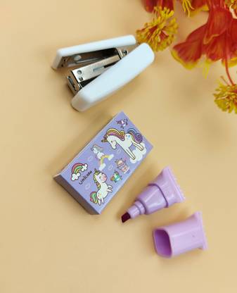 Paper Bear Combo Pink and Purple Unicorn Stapler Theme Stapler Set Art & Craft Kit PC of 2 NA  Stapler