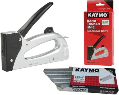 KAYMO Hand Tacker M-10 Metal Body 6-10mm Chairs & Sofas With 23/8-H Staples Pins 1000 NA  Stapler