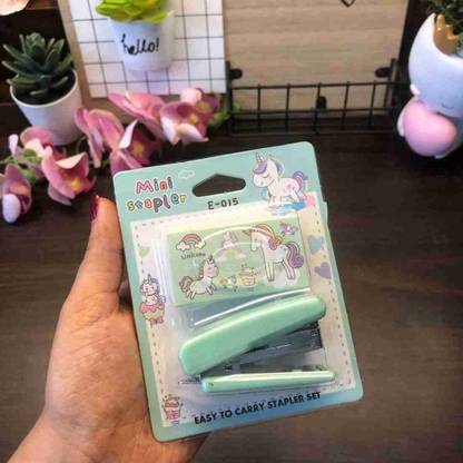 SURYAANSHI Cute Unicorn Cartoon Mini Stapler, Home Stapler with 1000 Staples Pins for Kids Corded  Stapler