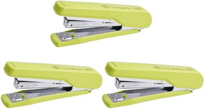 Kangaro Desk Essentials HS-10H All Metal Half Strip, Parrot Green, Set of 3 Cordless  Stapler