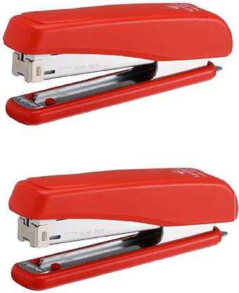 Kangaro Desk Essentials HS-45P All Metal Half Strip, Red, Set of 2 Cordless  Stapler
