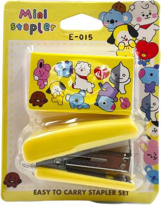 Fullkart BT21 BTS Stapler with Pins for Art & Craft or School/College/Home (1 Set) NA  Stapler