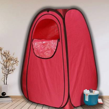 KAWACHI i139-Reddish Maroon-CP Full Body Portable Steam Sauna Bath with 2L 1000W Steam Generator & Stool Portable Steam Sauna Bath