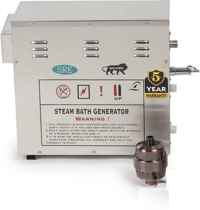 SRE Gamma_01 Gamma Series 6KW Steam Generator Stainless Steel Auto Drain Timer Temp Aroma Remote Water Filter 5Yr Warranty Portable Steam Sauna Bath