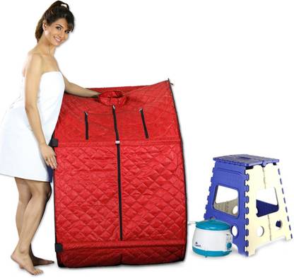 KAWACHI c13 Portable Steam Sauna with Folding Bath Stool for Home Spa Portable Steam Sauna Bath