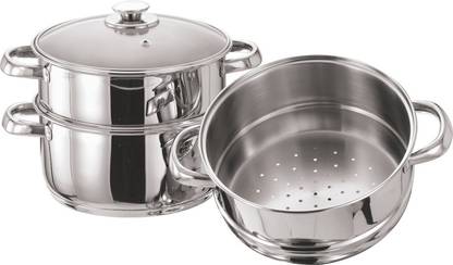 PRISTINE Tri Ply Induction Base Multipurpose Modak Maker 3 tier Stainless Steel Steamer