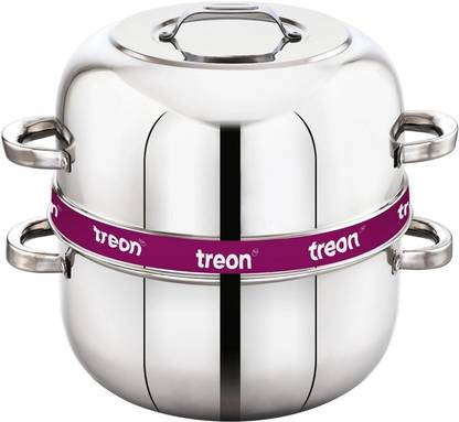 treon Stainless Steel Thermal Cooker, Rice Pot 1.5 kg, Steam Pot With Rubber Gasket Stainless Steel Steamer
