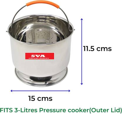 SVA Stainless Steel Starch Remover Container for Pressure Cooker Stainless Steel Steamer