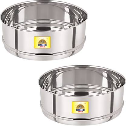 Rakesh Gold Stainless Steel Cooker containers, set of 2 pc suitable for 5 & 5.5 litre cooker Stainless Steel Steamer