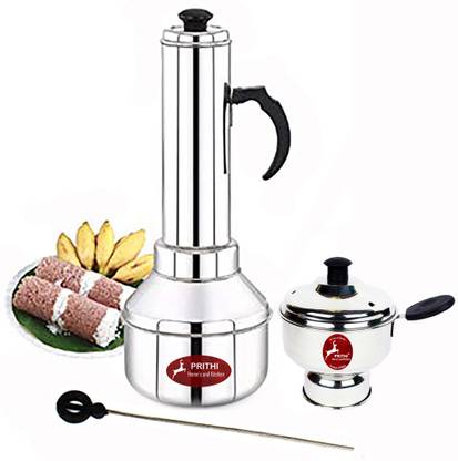 Prithi Home's and Kitchen Puttu Maker And Chiratta,Kodam Kutti COMBO Stainless Steel Steamer
