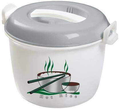 NAYASA Microwave Plastic Rice Cooker | Portable Steaming Rice Bowl With Lid | Plastic Steamer