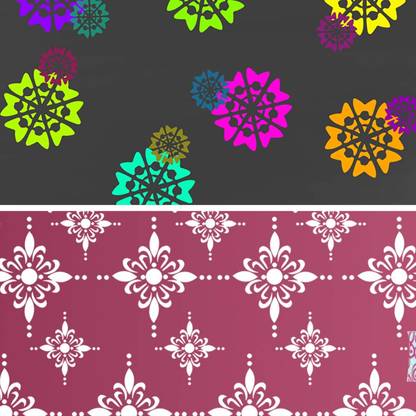 Kayra Decor Combo Modern and Modern Wall Design Stencils For Wall Painting and Home Wall Decoration – Suitable For Room Decor, Craft and Wall Art ( 16 x 24-inches Pack of 2 )( KHS231_KHS264 ) KHS231_KHS264 Combo Premium Quality Reusable abstract Stencil