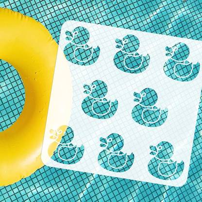 IVANA'S Rubber Duck Painting Stencil 11.8x11.8inch Reusable Small Duck Drawing Template FIN-0477 Modern Art & Craft Stencil