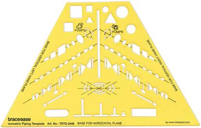 Traceease Traceease Electrical Drafting Isometric Piping Template Drawing Stencil TRTD-2448A Isometric Piping Template Stencil