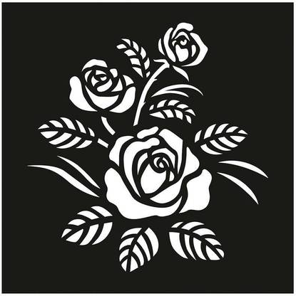 LITTLE BIRDIE STENCIL ROSE BUSH 4X4INCH precise laser cut Stencil