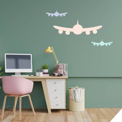 Kayra Decor Vector Art Landing Aeroplane Wall Design Stencil KDAP1009 Size 16x24 inch Stencil