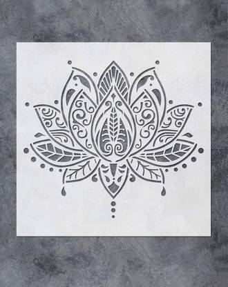 Vegansoul Vegan soul lotus flower wall stencil | for bedroom designs bedroom 3d Lotus Flower Wall Decore Stencil