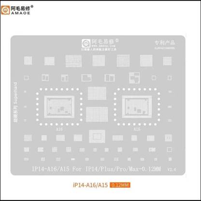 AKT AMAOE IP14-A16/A15 STENCIL BGA Reballing Kit for IP14 IP14 iPhone ip14,A16,A15,IP14 PLUS,IP14 PRO,IP14 MAX, series SQUARE Stencil Stencil