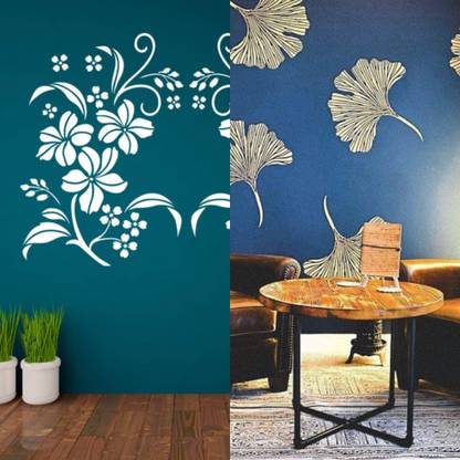 Nnk Decor Pack Of 2 Size:(16 x 24 Inch) Designer Reusable PVC Wall Stencil for Home Decor D1090_B7230 Wall Stencil Stencil