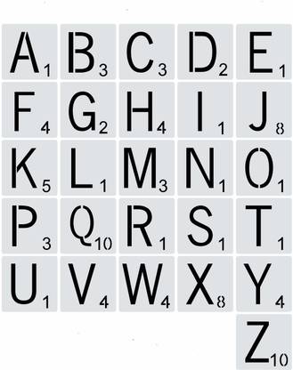 DEQUERA 26 Pack Scrabble Tile Stencil Letters Alphabet Stencils, Template for Furniture Decoration DIY Projects Such as Wood, Fabric, Paper, Rock and Wall Art, Reusable … (3x3 inch) Stencil