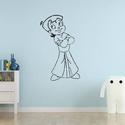 JAZZIKA Painting Wall Stencils (Size:- 16X24 Inch) CARTOON CHARACTER THEME- Chhota Bheem DIY Reusable Design Ideal For Home and Office Decoration Stencil