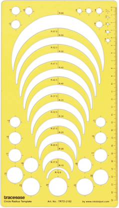 Traceease Traceease Geometric Drafting Circle Radius Template Drawing Stencil Tool TRTD-2102A Circle Radius Template Stencil