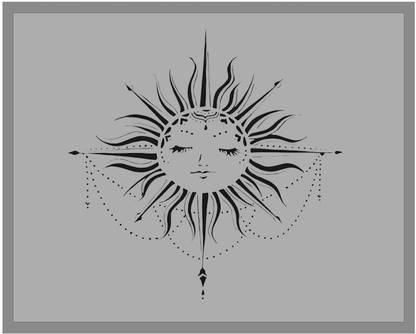 Kayra Decor KDANC047 Reusable Celestial Sun painting stencils for Art and Craft,Walls,Floor,Tiles,Furniture,Painting canvas art,T-Shirt, Cookie & Cake Decoration,Drawing 6"x 6" Stencils for Kids Art & Craft Stencil