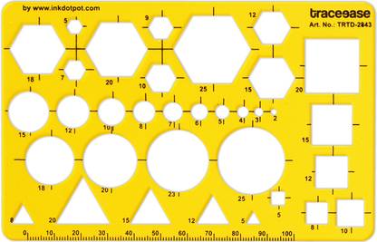 Traceease Geometric Hexagon, Circle, Square, Triangle Drawing Plastic Ruler Ruler