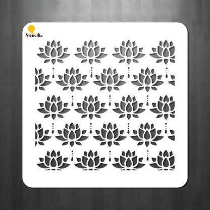 Stencilia Lotus flower stencil Lotus flower stencil for Art and Craft 6x6 inch Lotus flower stencil for Art and Craft 6x6 inch Stencil