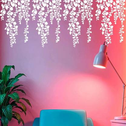 ARandNJ Painting Wall Stencils Pack of 1 (Size:- 16X24 Inch) BOTANICAL PATTERN THEME- Cherry Falling Leaf DIY Reusable Design Suitable For Bedroom, Living Room, Studio, Entrance & Office Decoration Modern Print Wall Stencil