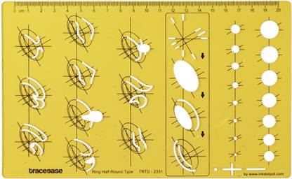 Traceease Traceease Ring Half Round Type Jewelry Templates Drafting Stencils TRTD-2331A Jewelry Designing Template Stencil