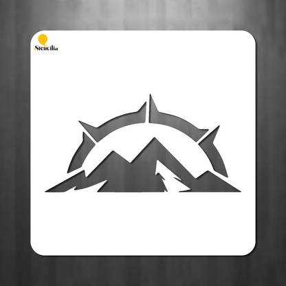 Stencilia Mountains stencil Mountains stencil for Art and Craft 6x6 inch Mountains stencil for Art and Craft 6x6 inch Stencil
