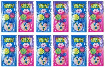 Royals Design Ruler Spirograph Drawing kit for Kids, Pack of 12 Sets Birthday Return Gifts for Kids Pack of 12 (Kids Design Ruler) spirograph Stencil