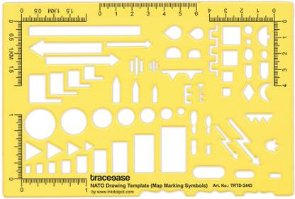 Traceease Traceease NATO Drawing Template Military Map Marking Drafting Stencils TRTD-2443A Nato Drawing Template Stencil