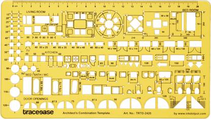 Traceease Traceease House Plan,Interior Design & Furniture Templates for Stencils TRTD-2420A Architectect'S Combination Template Stencil