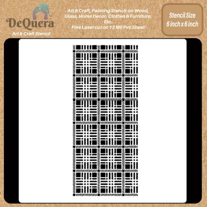 DEQUERA Layering Stencils- Buffalo Check Plaid Stencil Size 6 x 6 Inch Pack of 1, DQL-1 Modern Craft Stencil Stencil